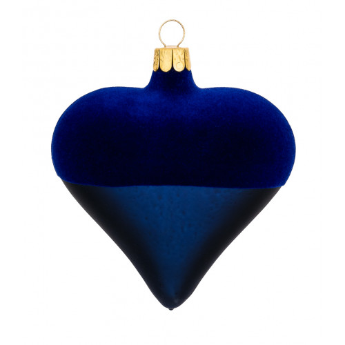 Half coloured heart bauble – velvety blue